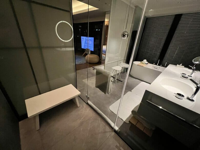 W大阪 マーベラススイート 宿泊記ブログ バスルーム Wホテル大阪 スイート