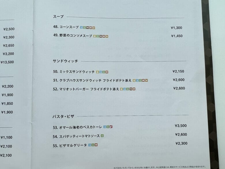 名古屋アソシア　名古屋アソシアマリオット　ルームサービス　インルームダイニング　メニュー