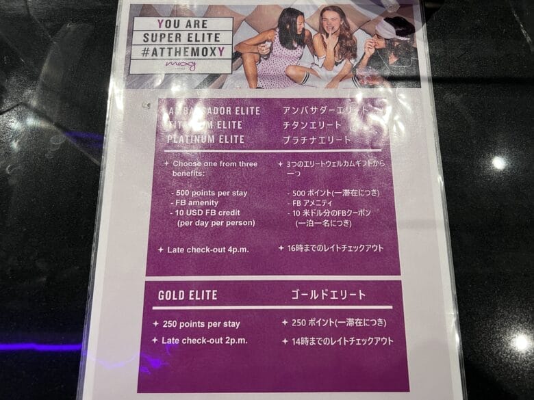 モクシー錦糸町　プラチナ特典　チタン